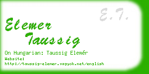 elemer taussig business card